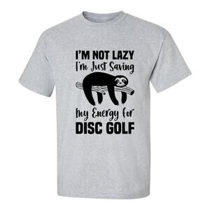 Disc Golf Shirt LAZY SLOTH Mens Graphic T Shirt